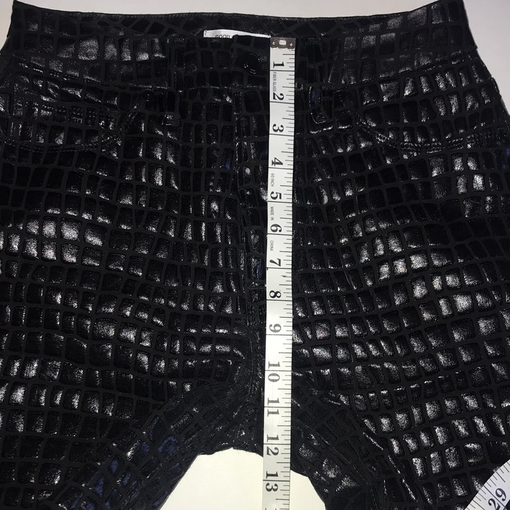 Good American Faux Leather Crocodile Embossed High Slim Fit Jeans Black Pants 4 - Picture 13 of 14